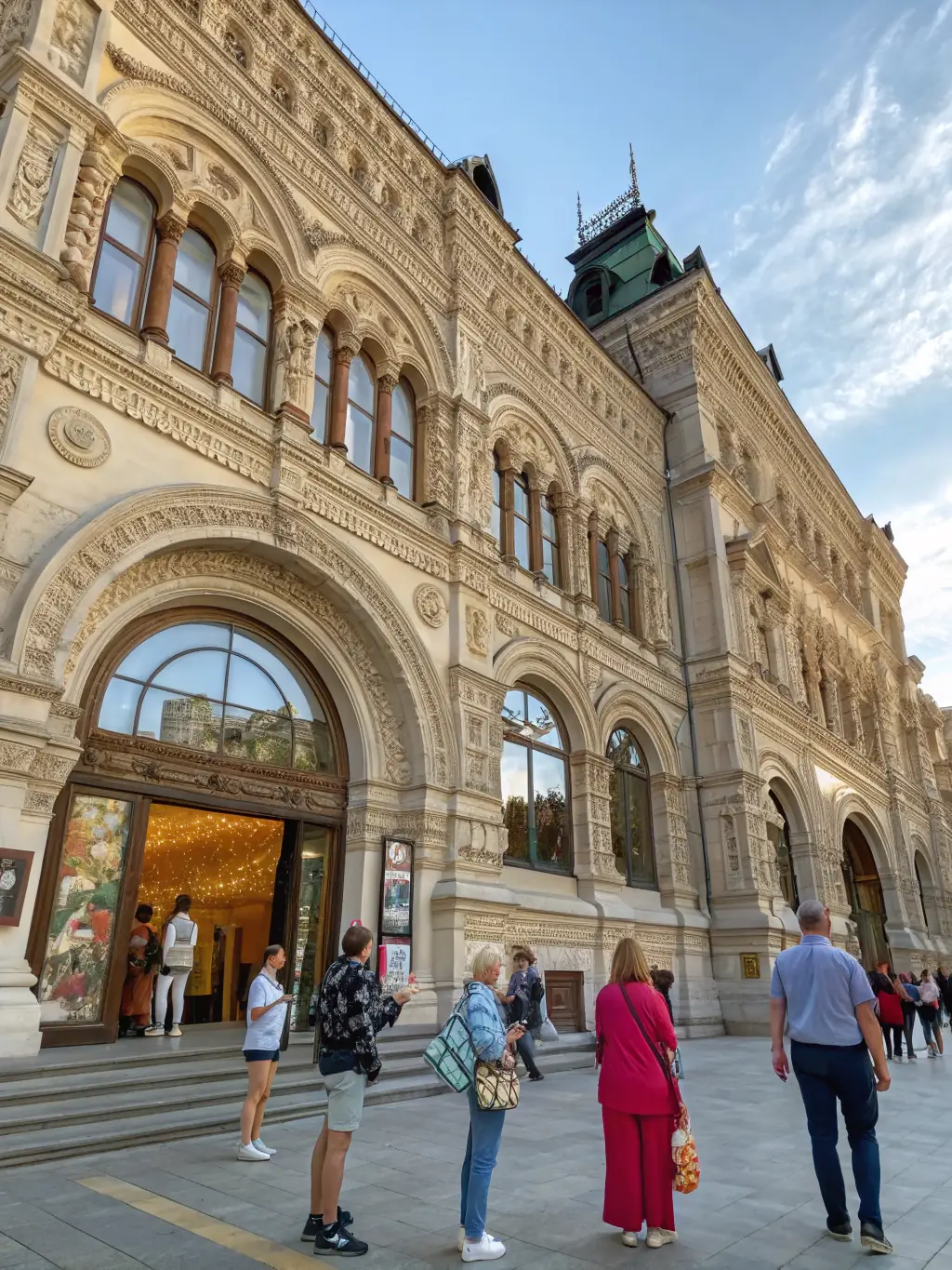 A photograph of a temporary exhibition at the Musée Postal d'Auvergne featuring rare and unique postal artifacts, attracting visitors of all ages.