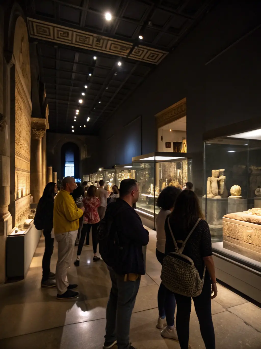 A guided tour of the MUSEE POSTAL D AUVERGNE, with a knowledgeable guide explaining the history and significance of postal artifacts to a group of attentive visitors.